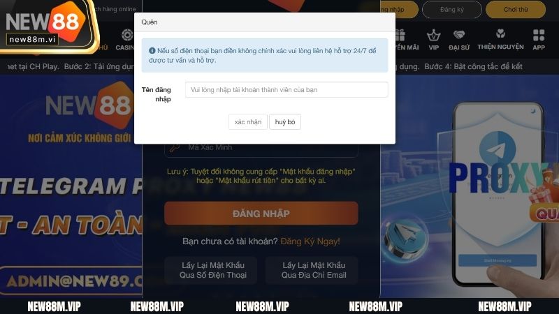 Nhà cái sẽ gửi mã xác nhận qua email hoặc số điện thoại