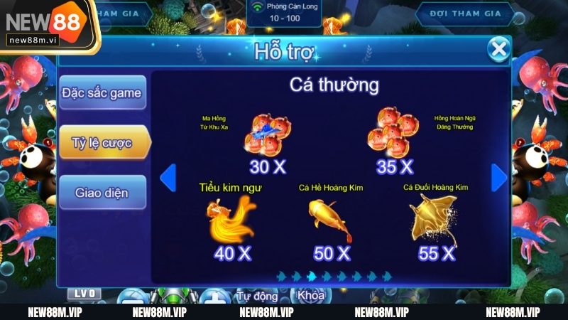 Quy tụ hàng chục loài sinh vật biển với mức thưởng khác nhau